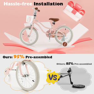 16 Inch Kids Bike with Front Handbrake and 2 Training Wheels