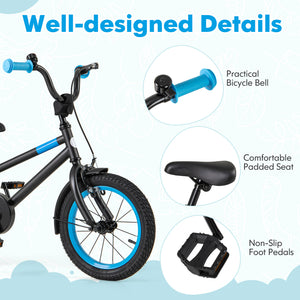 Kids Bike with Adjustable Handlebar and Saddle Black