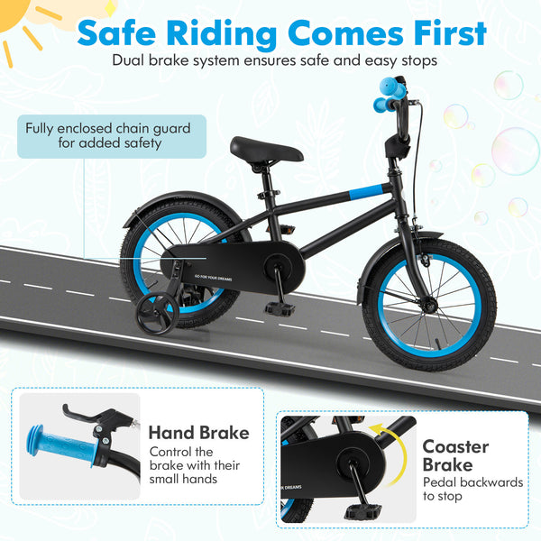 Kids Bike with Adjustable Handlebar and Saddle Black