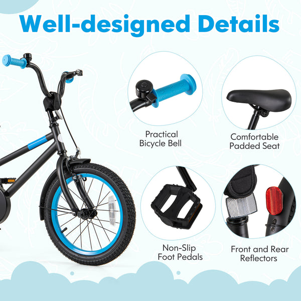 Kids Bike with Adjustable Handlebar and Saddle Black