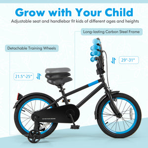 Kids Bike with Adjustable Handlebar and Saddle Black