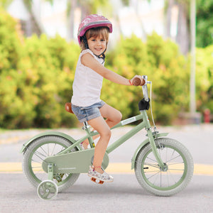 Kids Bike with Adjustable Handlebar and Saddle Green