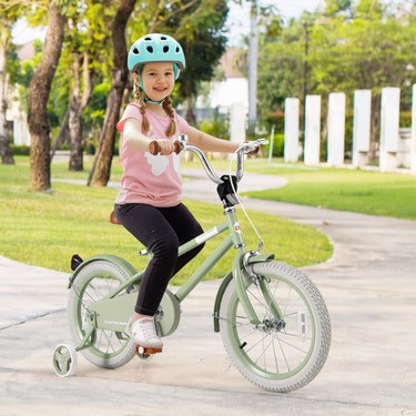 Kids Bike with Adjustable Handlebar and Saddle Green
