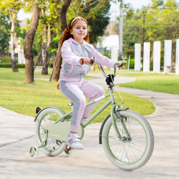 Kids Bike with Adjustable Handlebar and Saddle Green