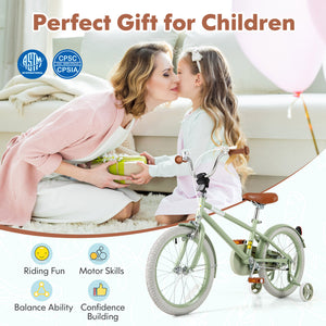 Kids Bike with Adjustable Handlebar and Saddle Green