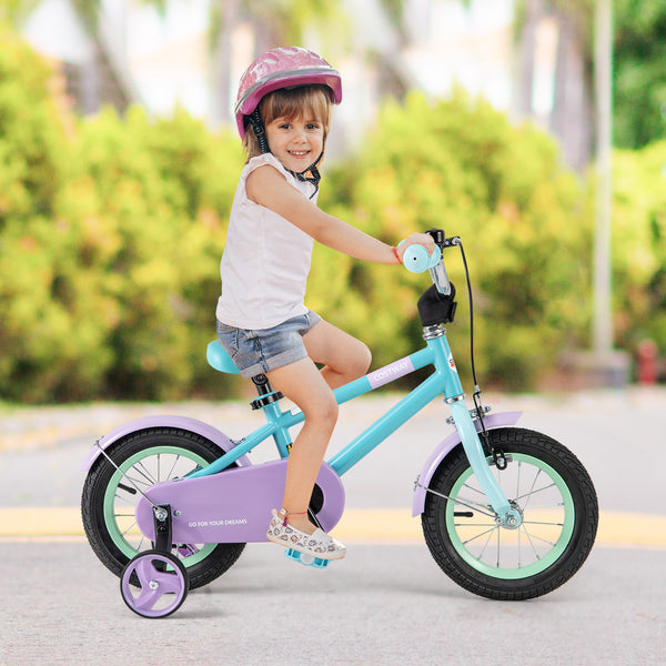 Kids Bike with Adjustable Handlebar and Saddle Purple