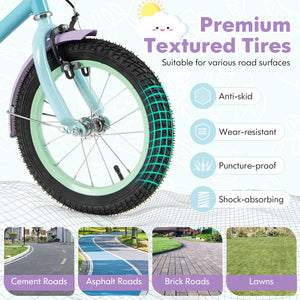 Kids Bike with Adjustable Handlebar and Saddle Purple