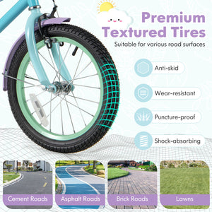 Kids Bike with Adjustable Handlebar and Saddle Purple