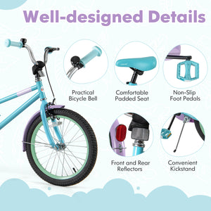 Kids Bike with Adjustable Handlebar and Saddle Purple
