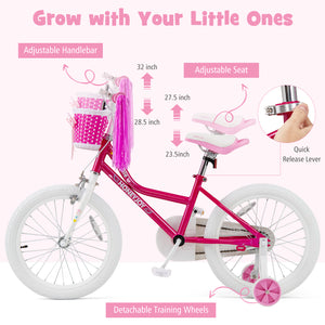 Kids Bicycle 18 Inch Toddler and Kids Bike with Training Wheels for 6-8 Year Old Kids