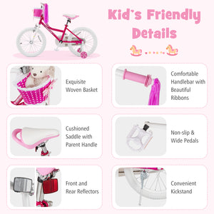 Kids Bicycle 18 Inch Toddler and Kids Bike with Training Wheels for 6-8 Year Old Kids