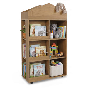 Kids Bookshelf and Toy Storage Organizer 4-Tier House-Shaped Toddler Bookcase