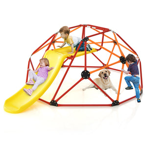 Kids Climbing Dome with Slide and Fabric Cushion for Garden Yard