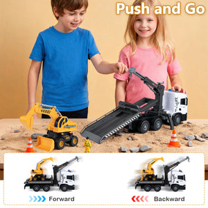 Kids Construction Truck Set Rescue Tow Truck with Sounds Licensed Scania-White