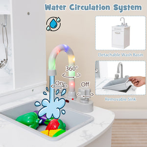 Kids Corner Pretend Kitchen Playset with Separated Washing Basin
