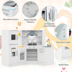 Kids Corner Pretend Kitchen Playset with Separated Washing Basin