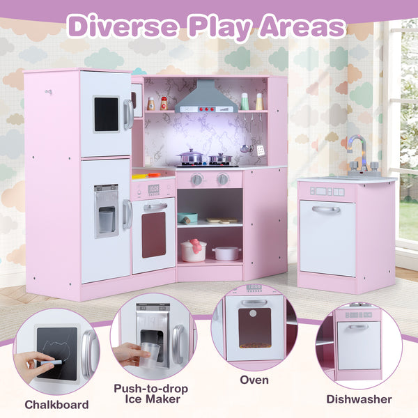 Kids Corner Pretend Kitchen Playset with Separated Washing Basin