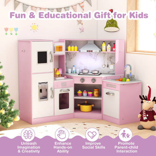 Kids Corner Pretend Kitchen Playset with Separated Washing Basin