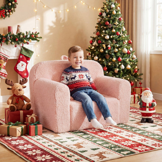Kids Couch Portable Toddler Sofa with Anti-slip Base - Convertible