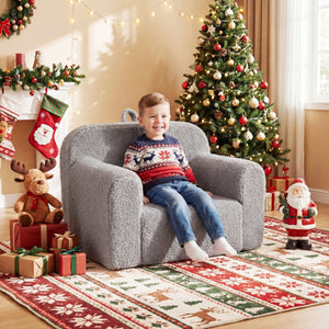 Kids Couch Portable Toddler Sofa with Anti-slip Base - Convertible