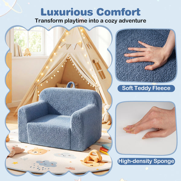 Kids Couch Portable Toddler Sofa with Anti-slip Base