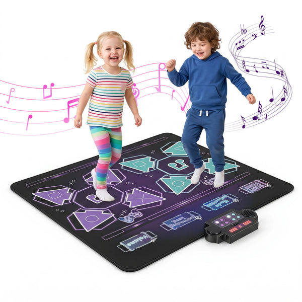 4 Modes Electronic Kids Dance Mat with 8 Levels 8 Songs and 3 LED Speeds