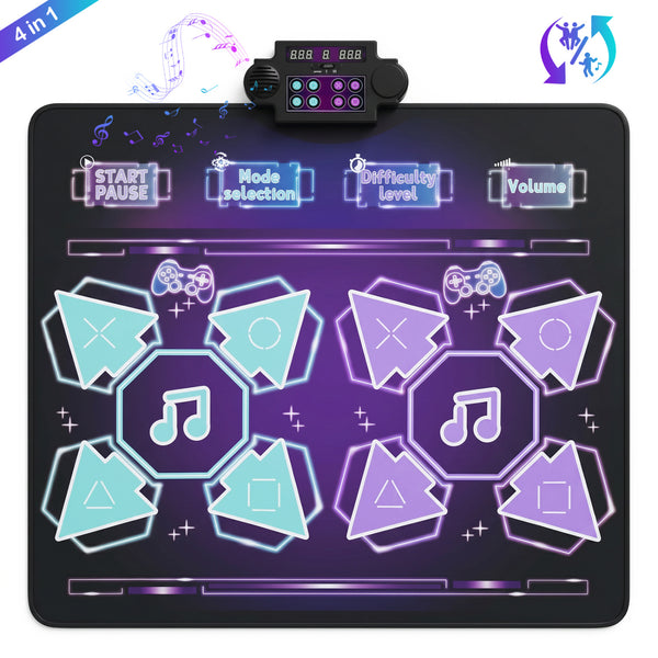 4 Modes Electronic Kids Dance Mat with 8 Levels 8 Songs and 3 LED Speeds