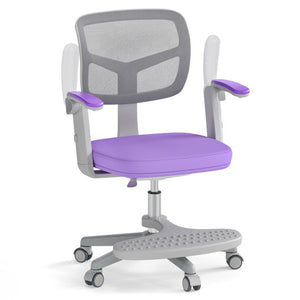 Kids Desk Chair Children Study Chair with Adjustable Height Armrest and Footrest-Purple
