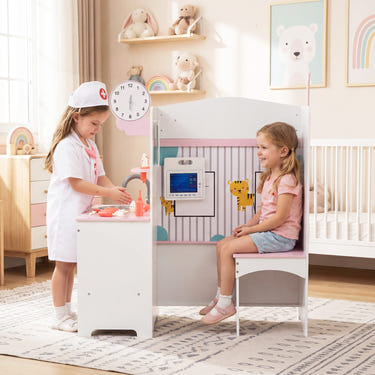 Kids Doctor Play Set with Adjustable Height Bar - Realistic