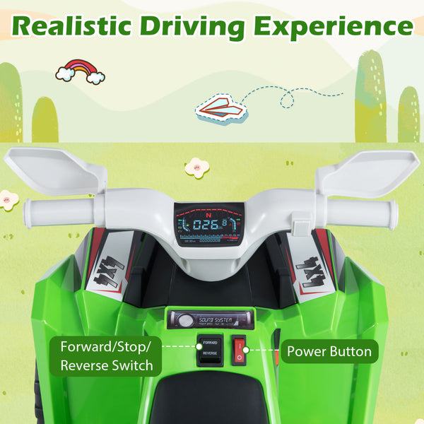 6V Kids Electric ATV Quad Car with Detachable Trailer - Rechargeable