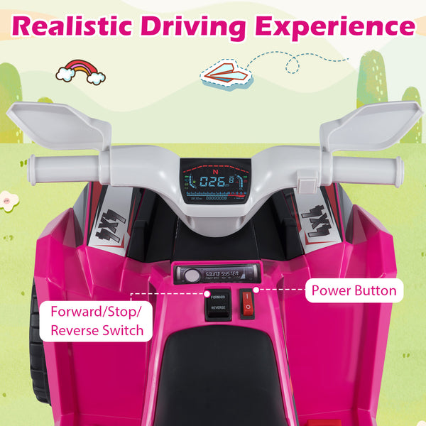 6V Kids Electric ATV Quad Car with Detachable Trailer - Rechargeable
