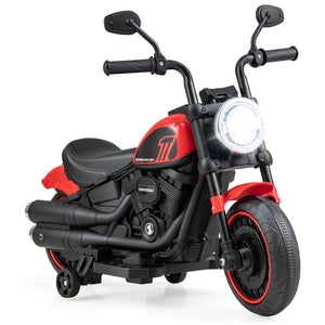 Kids Electric Motorcycle with Training Wheels and LED Headlights