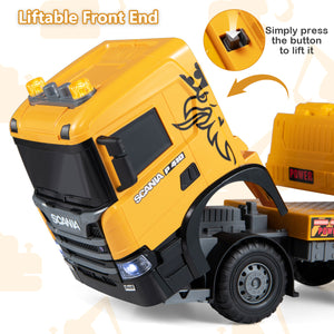 Kids Excavator Truck Toy with Adjustable Arm and Rotating Cab Licensed Scania-Yellow