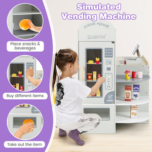 Kids Grocery Store Playset with Cash Register POS Machine