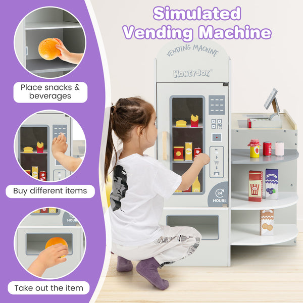 Kids Grocery Store Playset with Cash Register POS Machine