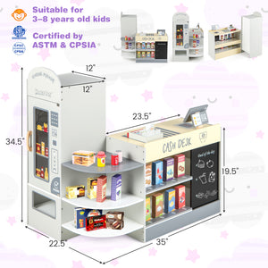 Kids Grocery Store Playset with Cash Register POS Machine