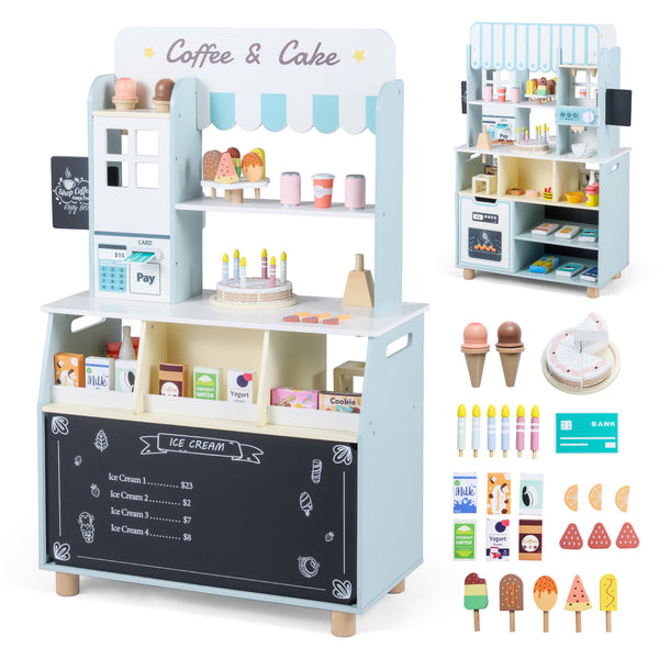 Kids Ice Cream Shop with 27 Accessories and Ice Cream Machine for Ages 3+