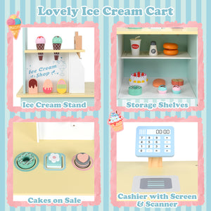 Kids Ice Cream Truck Pretend Play Set for Toddlers with Vending Machine