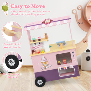 Kids Ice Cream Truck Pretend Play Set for Toddlers with Vending Machine