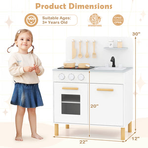 Kids Kitchen Playset with Cooking Accessories and Storage