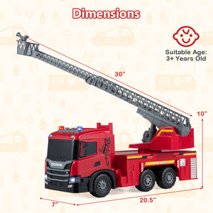 Kids Large Fire Truck Toy with Extendable Ladder Licensed Scania-Red