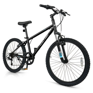 Kids Mountain Bike 20 24 Inch Child Bicycle for Boys Girls Aged 8+ Years Old Black