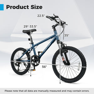 Kids Mountain Bike 20 24 Inch Child Bicycle for Boys Girls Aged 8+ Years Old Navy