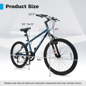 Kids Mountain Bike 20 24 Inch Child Bicycle for Boys Girls Aged 8+ Years Old Navy