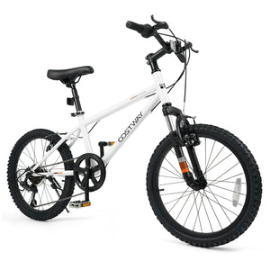 Kids Mountain Bike 20 24 Inch Child Bicycle for Boys Girls Aged 8+ Years Old White