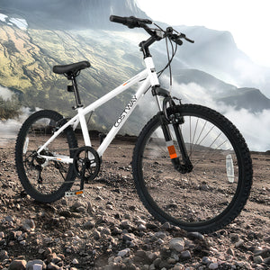 Kids Mountain Bike 20 24 Inch Child Bicycle for Boys Girls Aged 8+ Years Old White