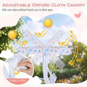 Kids Patio Swing 2-Seater Outdoor Porch Swing Lounge Chair with Adjustable Canopy