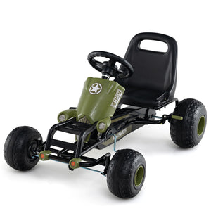 Kids Pedal Go Kart with Steering Wheel and Gear Shifter and Handbrake