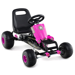 Kids Pedal Go Kart with Steering Wheel and Gear Shifter and Handbrake