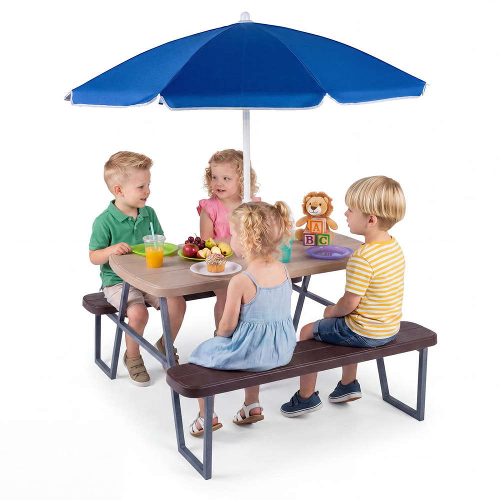 Kids Picnic Table with Benches Seats up to 4